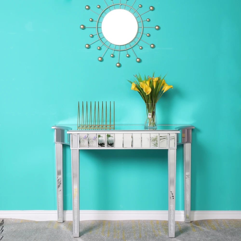 

Mirrored Modern Style Makeup Table Silver