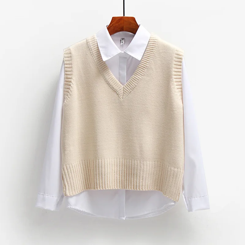 Женский жилет свитер зимнее вязаное пальто теплый пуловер без рукавов Жилеты для