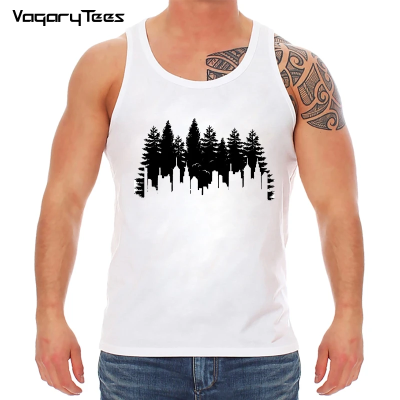 

Мужская майка с круглым вырезом и принтом, летняя