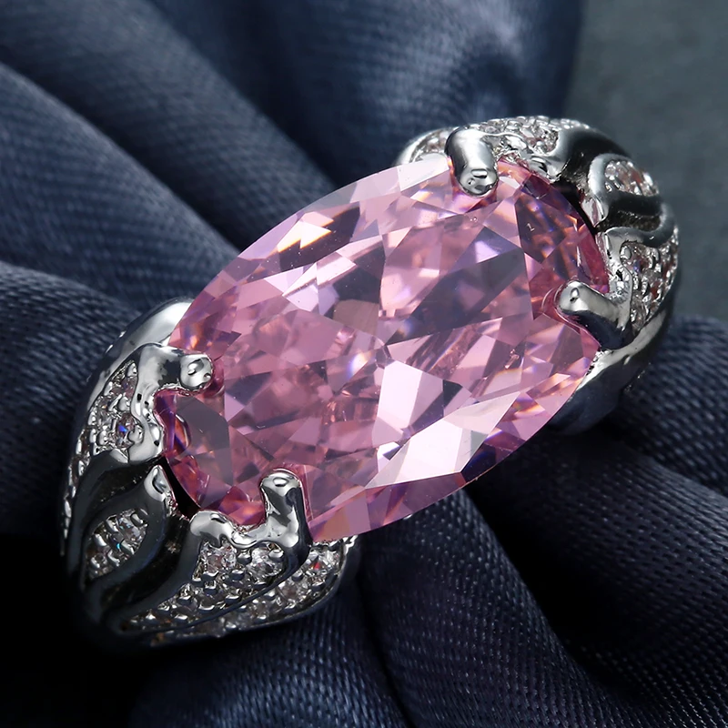 RBNYD горячее Сверкающее розовое Красное овальное штабелируемое кольцо с