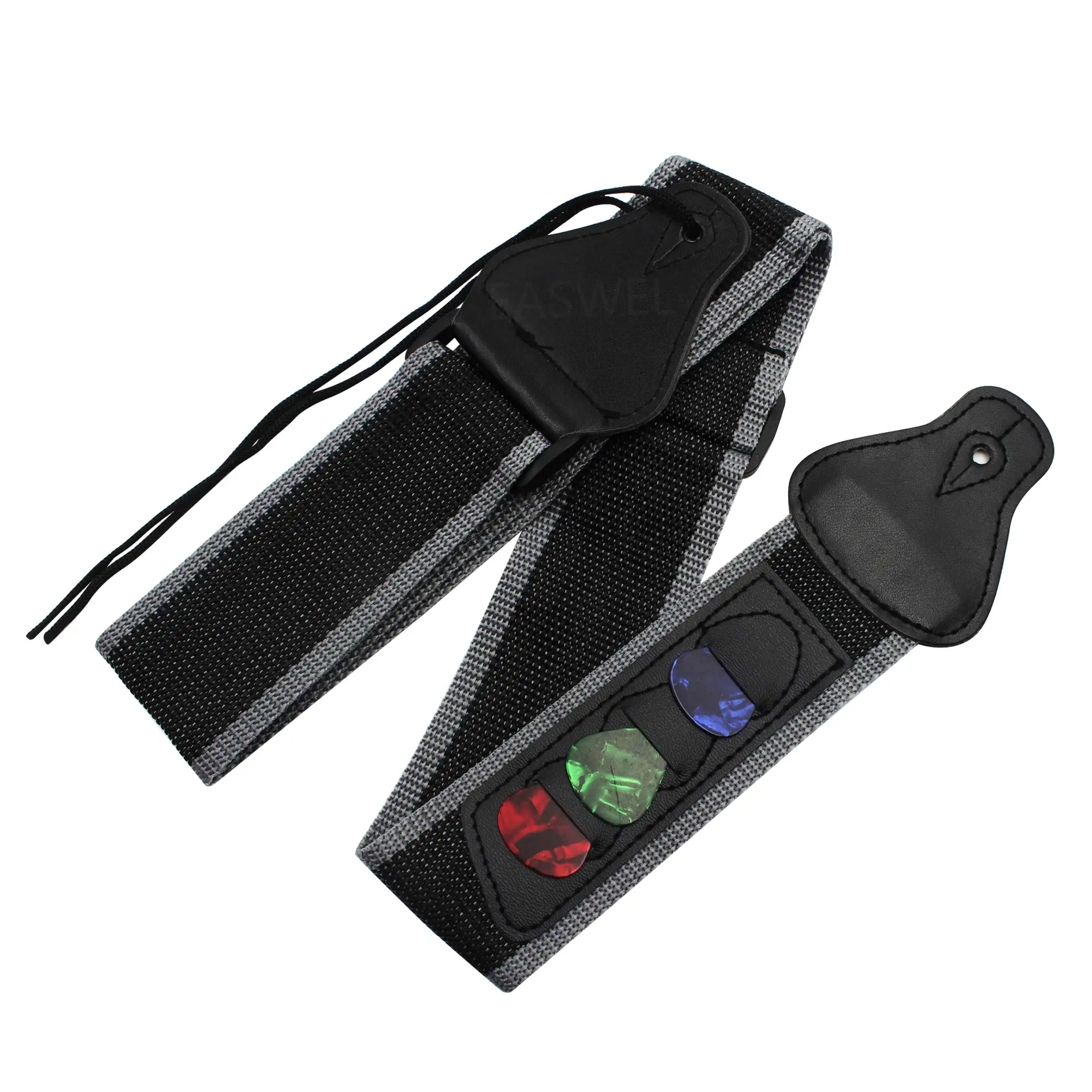 Гитарный ремень нейлон кожаные заканчивается 3 палочки Plectrums держатели