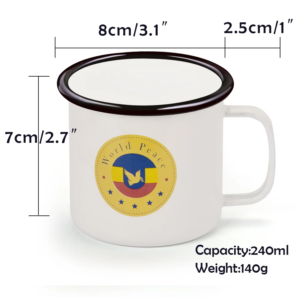 Классическая уплотненная эмалированная чашка из нержавеющей стали в стиле ретро