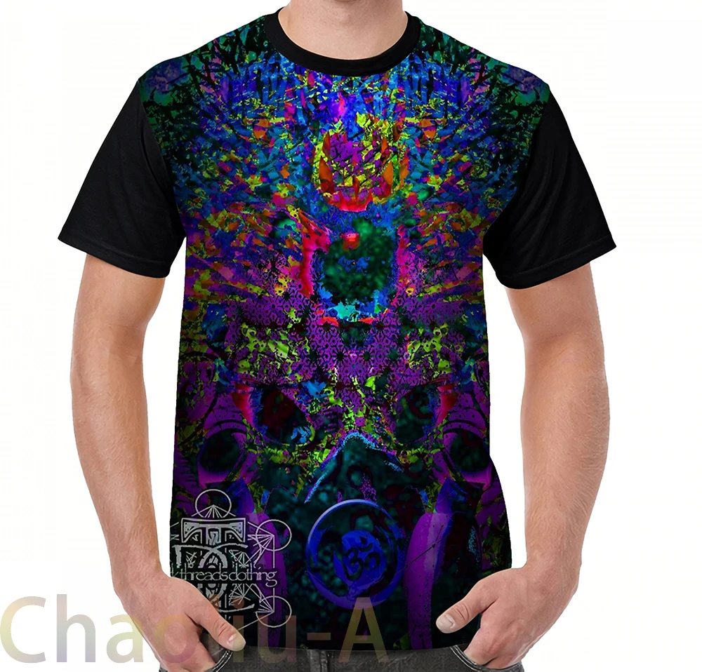 Футболка Psychedelic Rave Face 02 Мужская забавная с принтом женские топы футболки