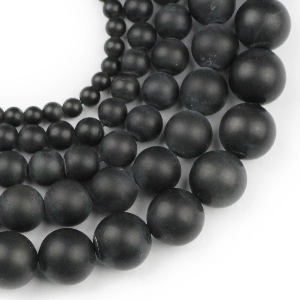 

YHBZRET натуральный матовый камень обсидиановые круглые бусины россыпью для изготовления ювелирных изделий 4/6/8/10/12 мм DIY аксессуары для брасле...