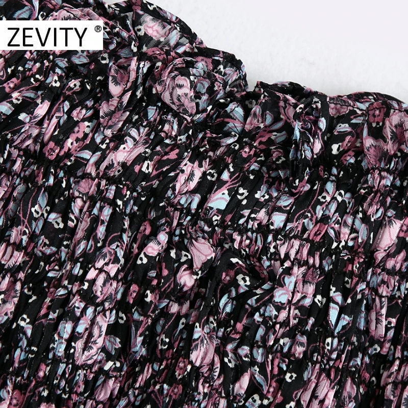 Новая женская винтажная плиссированная мини-юбка ZEVITY с тропическим цветочным
