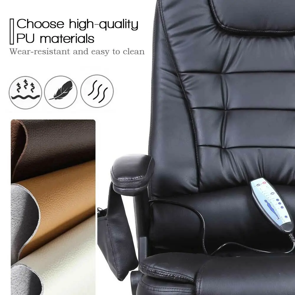 

Premium Executive Office Massage Chair Ergonomic Heated 6 Point Vibrating Swivel