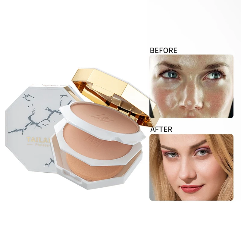 Мраморная пудра для макияжа лица 2 цвета бронзер хайлайтер мерцающая