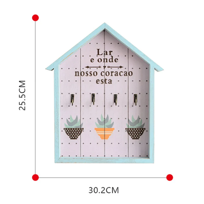 Настенная вешалка для ключей с крючками и надписью | Дом сад