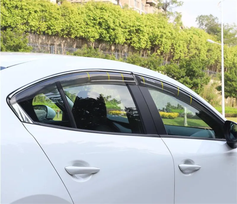 CEYUSOT для Mazda 3, оконный козырек, седан, оконные боковины, защита от солнца и дождя, Мазда 3, Axela, 4 шт., защита, внешние аксессуары