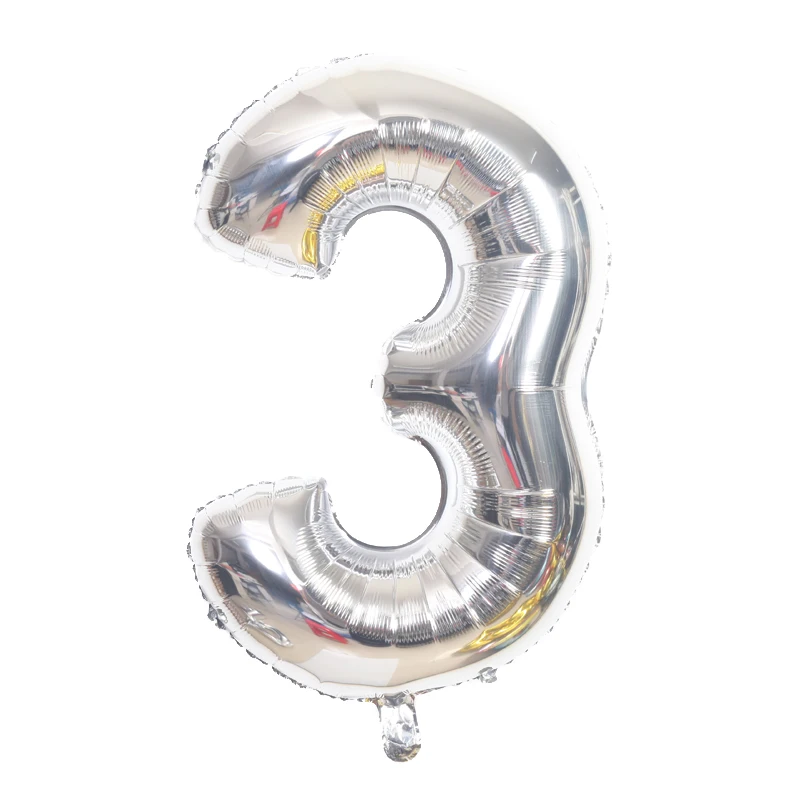 Воздушные шары из фольги в виде цифр золотистые и Серебристые для дня рождения