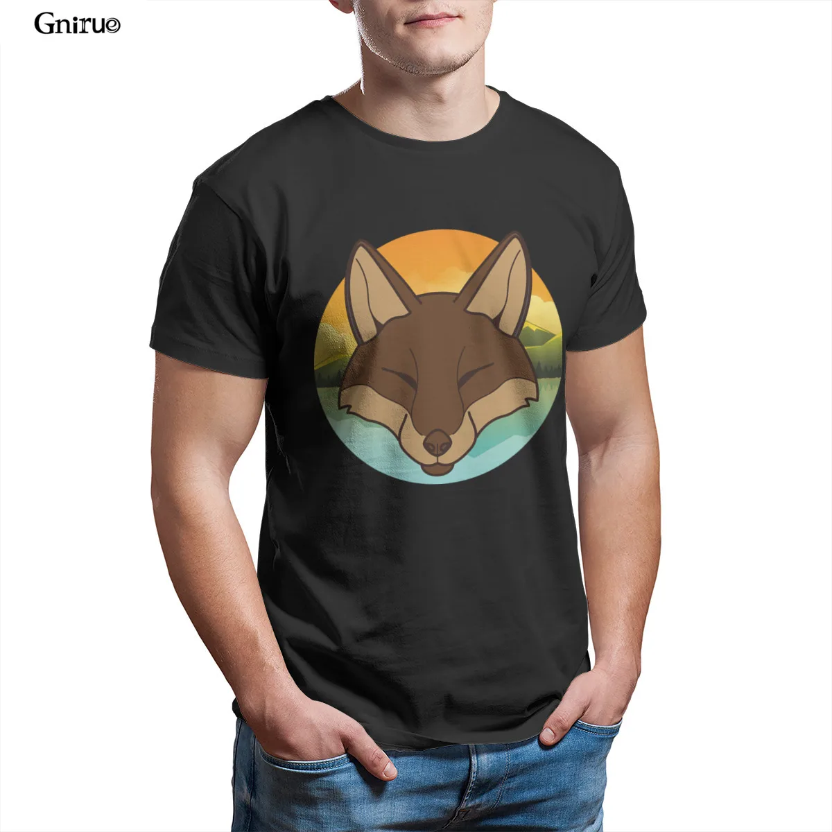 

Wholesale Wolf Mens Sport T-Shirt Couples Punk Kawaii Unisex Male Clothing 99045