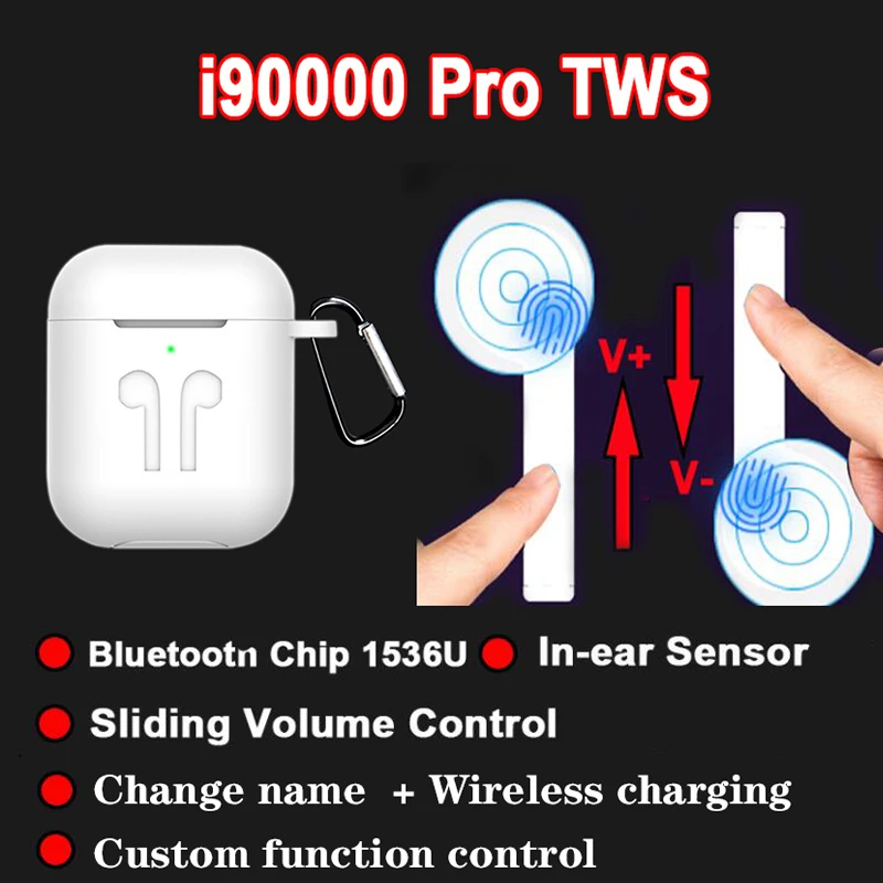 Беспроводные наушники i90000 Pro TWS Bluetooth наушники спортивные наушники fone de ouvido раздвижные регулировки громкости pk i5000 i100000