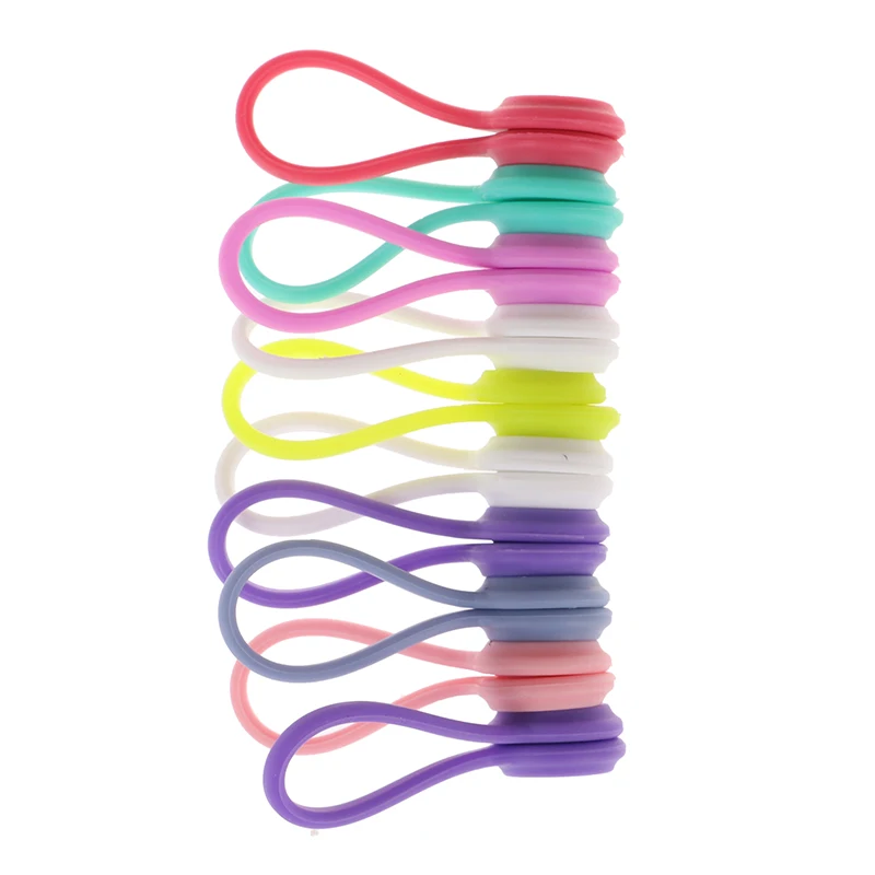 

Silicone Magnet Coil Earphone Cable Winder Hubs Cord Holder Cable Wire Organizer Random Color