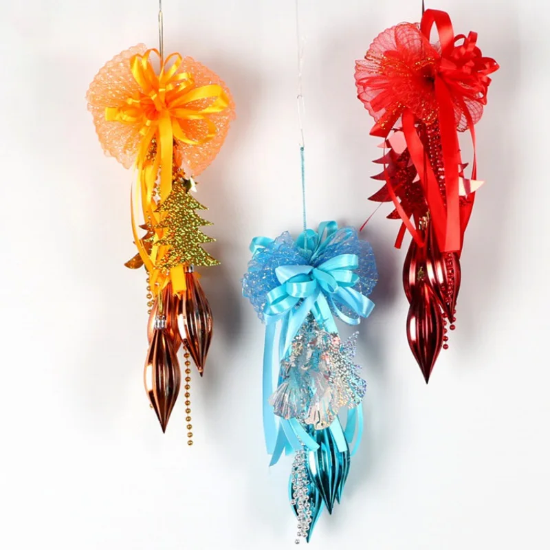 Рождественские украшения для дома ручной работы сосновые шишки банты