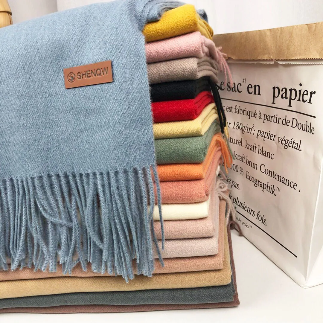 Шарф женский однотонный кашемировый длинный шарф карамельных цветов в Корейском