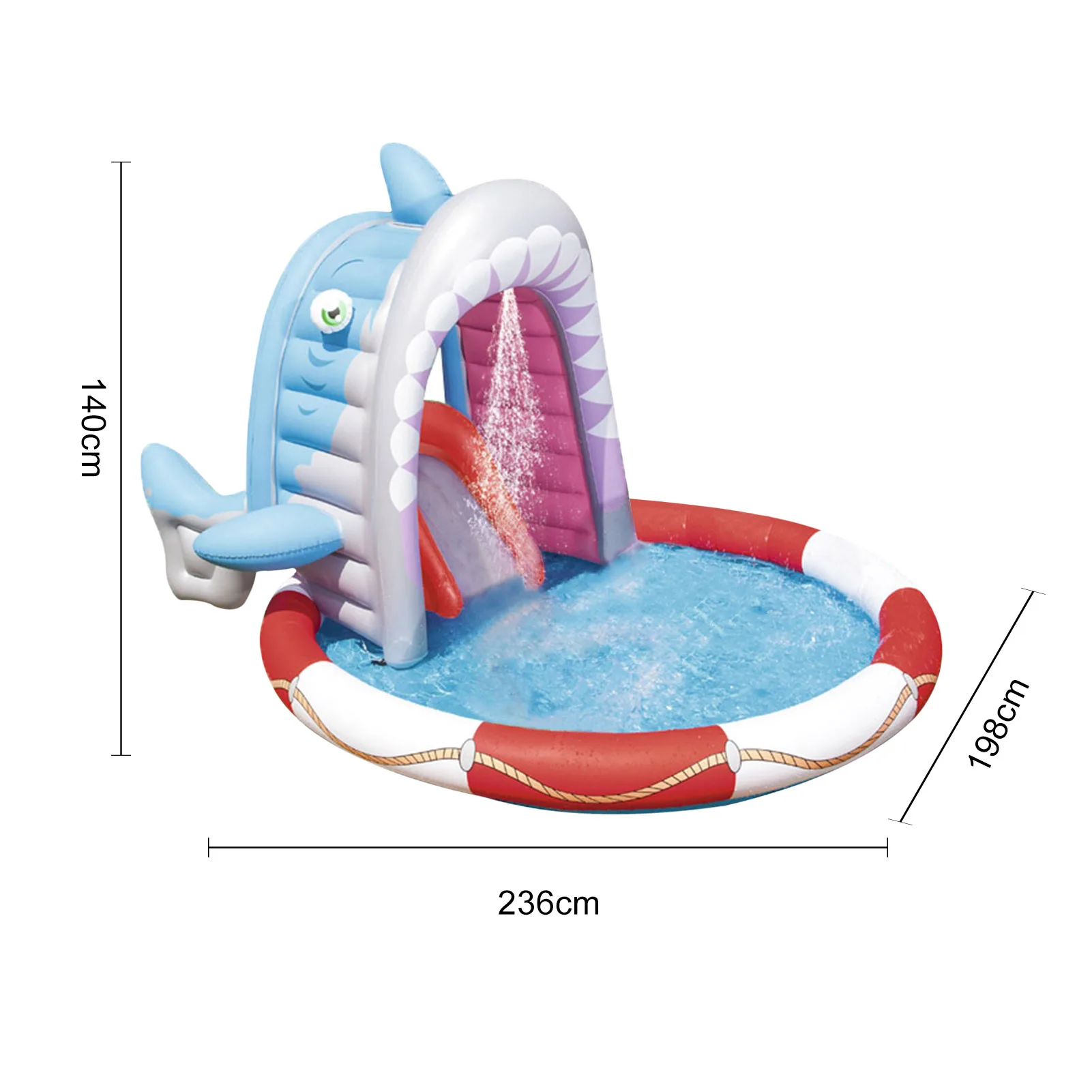 

Inflatable Swimming Pool Shark Amusement Fishing Pond PVC Play Pool Can Spray Water For Kids Summer Swimming Pool Accessories