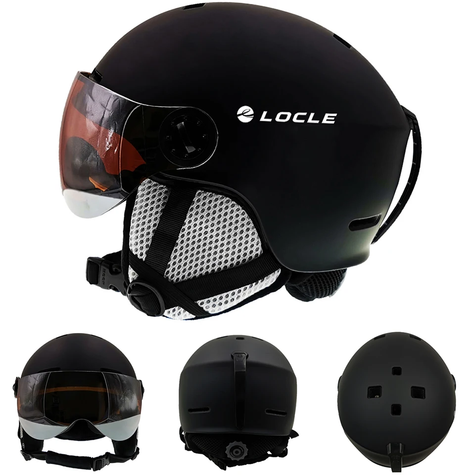 Лыжный шлем LOCLE с козырьком сертификация PC + EPS CE для мужчин и женщин детский