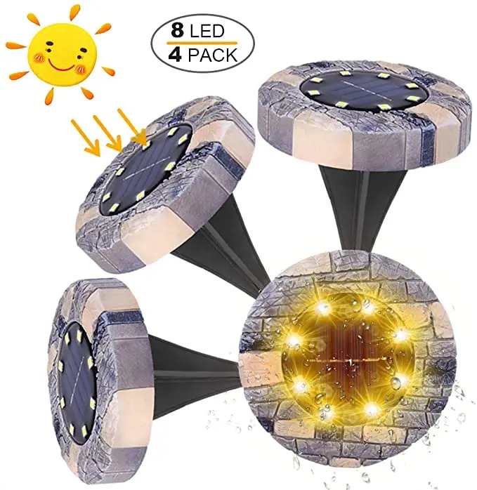 4 шт. Солнечный светодиодный светильник для сада IP68 водонепроницаемый напольный светильник Marbling Светодиодный точечный светильник s для сада, двора, подъездной дорожки, газона, новинка 2021