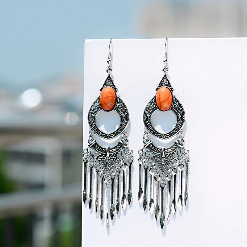 OIQUEI антикварные богемные Этнические женские индийские серьги Jhumka из