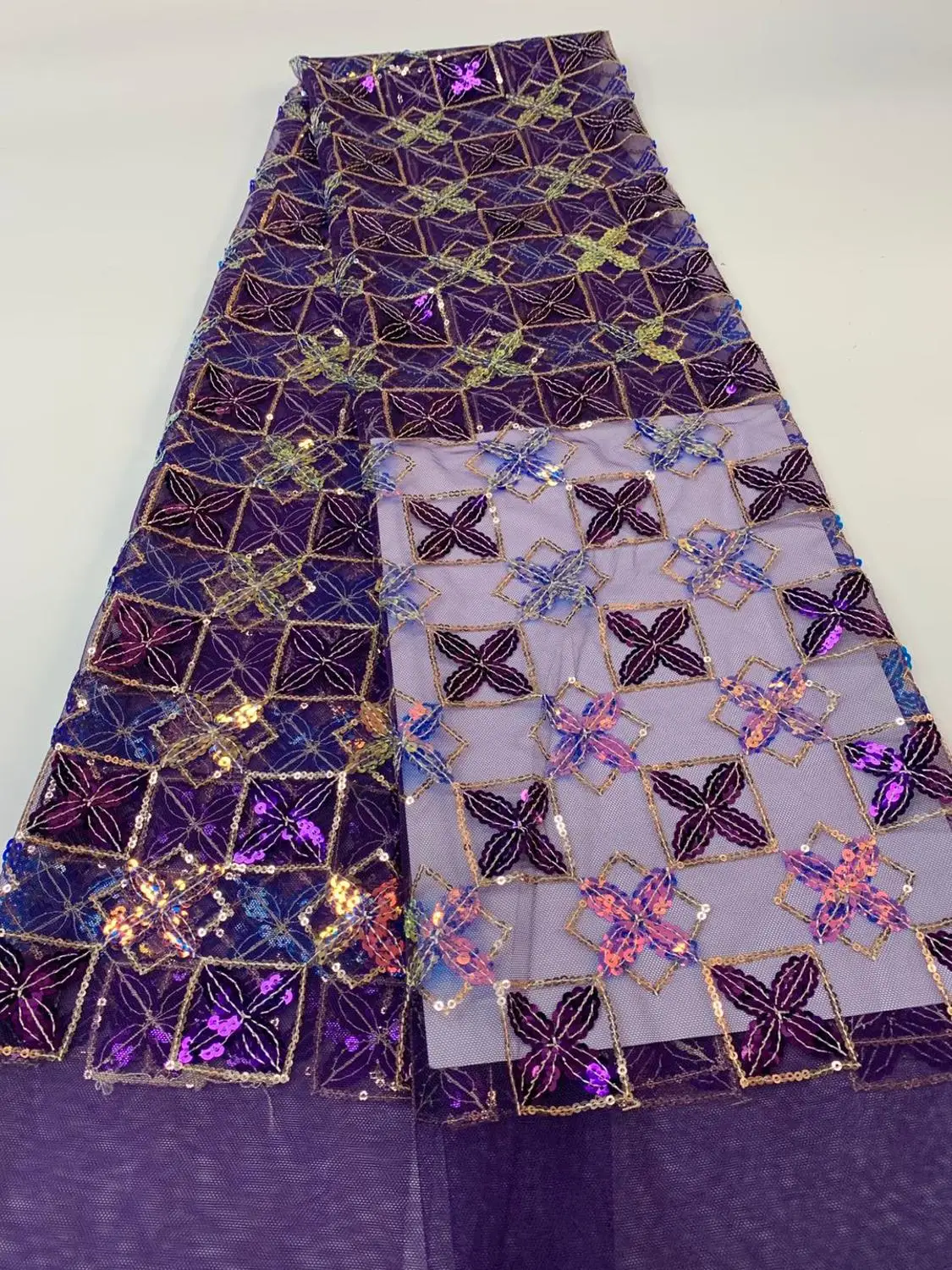 Нигерийская кружевная ткань 2020 Высококачественная с блестками розовое Тюлевое