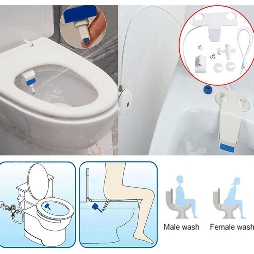 

Bathroom Bidet Toilet Fresh Water Spray Clean Seat Non-Electric Kit Attachment