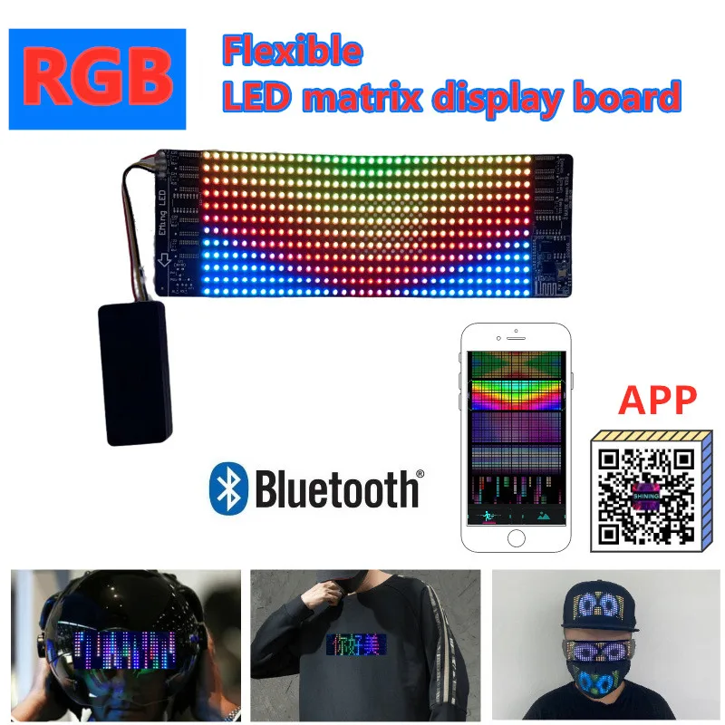 Светодиодная полноцветная Гибкая матричная плата рекламный экран 12 * 36RGB Bluetooth APP