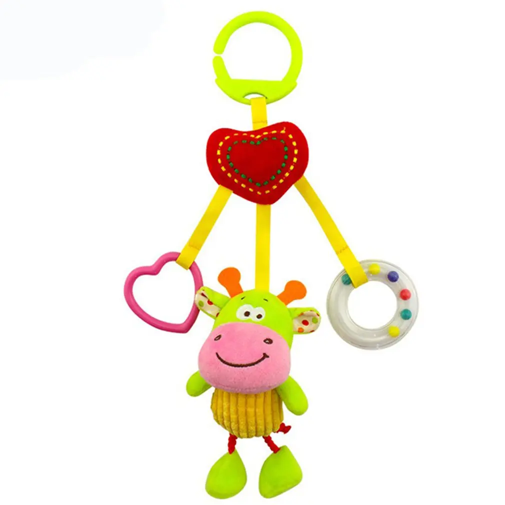 

Bright Color Animals Rattles Toys Cotton Bed Stroller Pram Crib Hanging Soft Plush Toys Baby Crib Bed Hanging Bells Toys