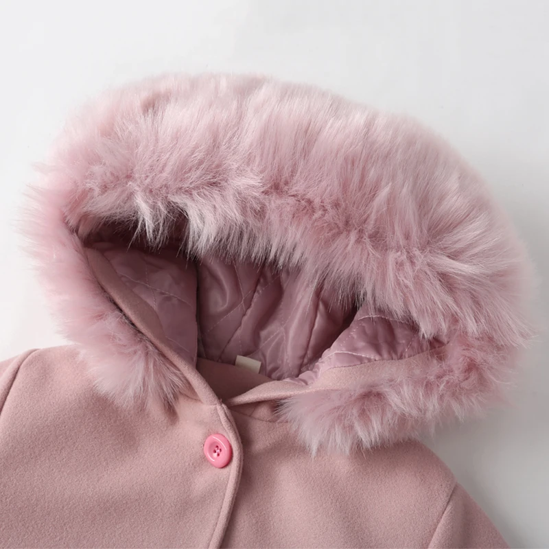 Детское шерстяное пальто с меховым воротником на Возраст 4 14 лет|Шерсть и