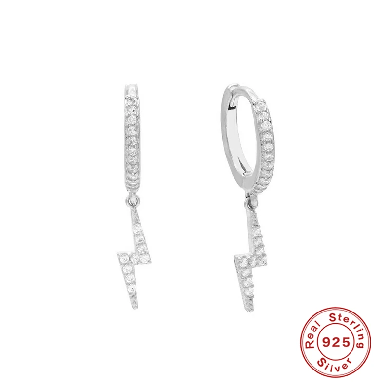 

VINY Silver 925 Jewelry Earrings For Women Geometric Lightning Dangle Earring Gold/Silver Jewelry 2021 Bijoux Femme Pendientes