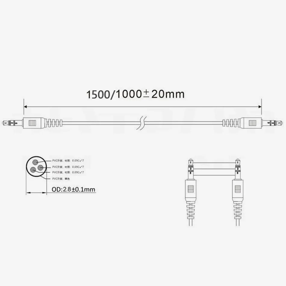 

100pcs/lot 3.5mm Jack Aux Audio Cable Male to Male Car Aux Cable Auxiliary Cable 100CM 150CM for Car / iPhones / Media Players