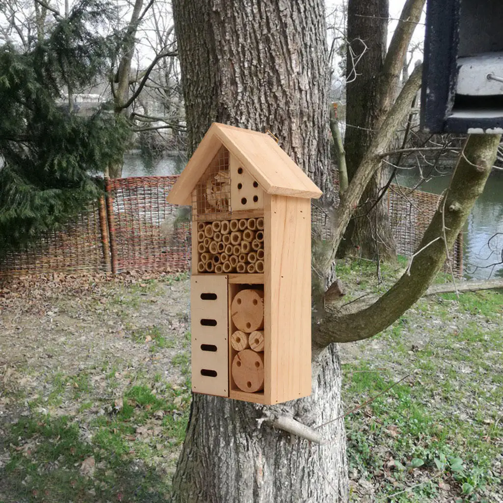 Деревянная коробка для отеля с насекомыми улей божьи коровки гнездо подвесное