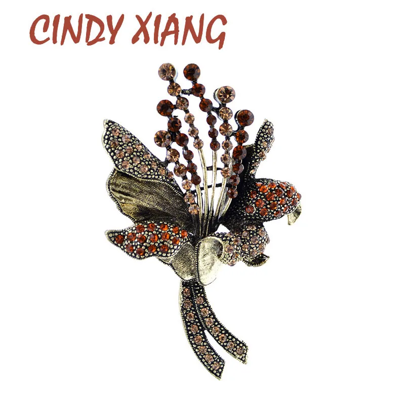 Женские винтажные броши в виде цветов CINDY XIANG заколка на шарф зимние аксессуары