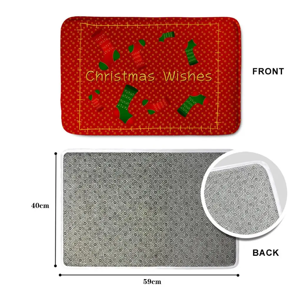 Upetstory Merry Christmas Doormat Carpet Anti-slip Cat Flannel Home Bathroom Door Mat Decoration Party | Дом и сад