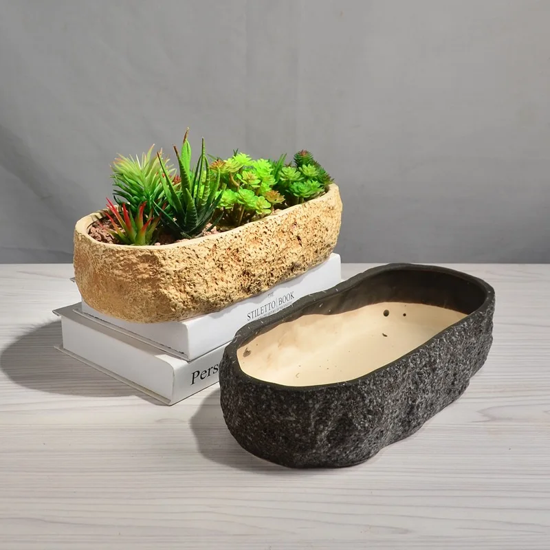 1 шт креативные мраморные овальные керамические бонсай цветочные горшки для