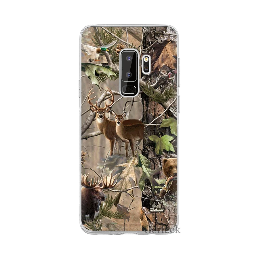 1 Чехол для телефона из ТПУ для Samsung Galaxy S6 S7 край S8 S9 S10 S10E Plus Note 8 9 M10 M20 M30 M40 крышка Realtree зёленая камуфляжная - Цвет: 1