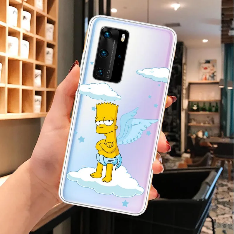 

lovely angels the simpsons Soft Silicone Cover Case For Huawei P8 P9 P10 P20 Pro P30 P30 Lite P40 Lite P40 Pro TPU phone Cases