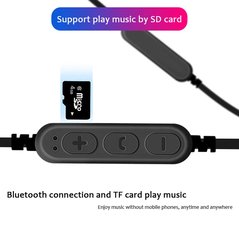 Bluetooth наушники водонепроницаемые беспроводные спортивные бас с микрофоном для