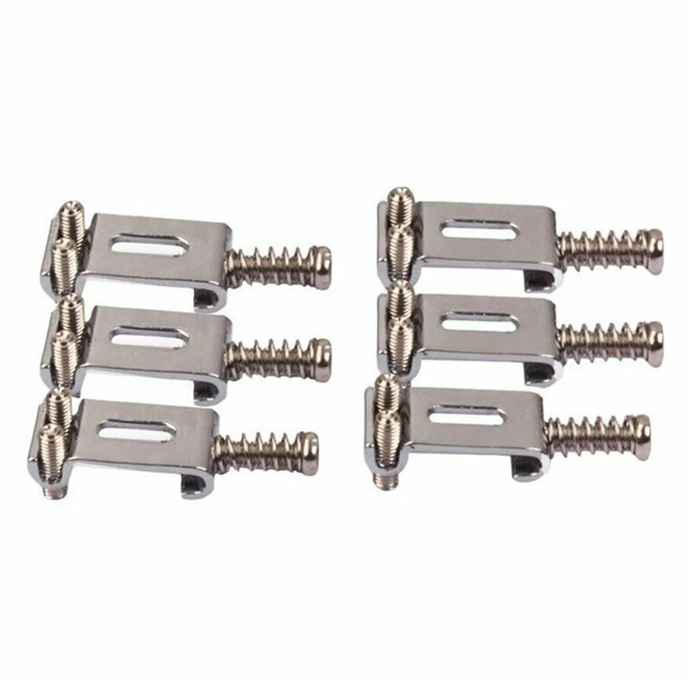 6pcs Sustain Instrument Stable Tone Tremolo Tool With Screws Fixed Musical Metal Repairing Replacement Guitar Bridge Saddle Mini | Спорт и