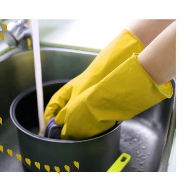 Резиновые перчатки износостойкие для мытья посуды домашних работ утолщенные