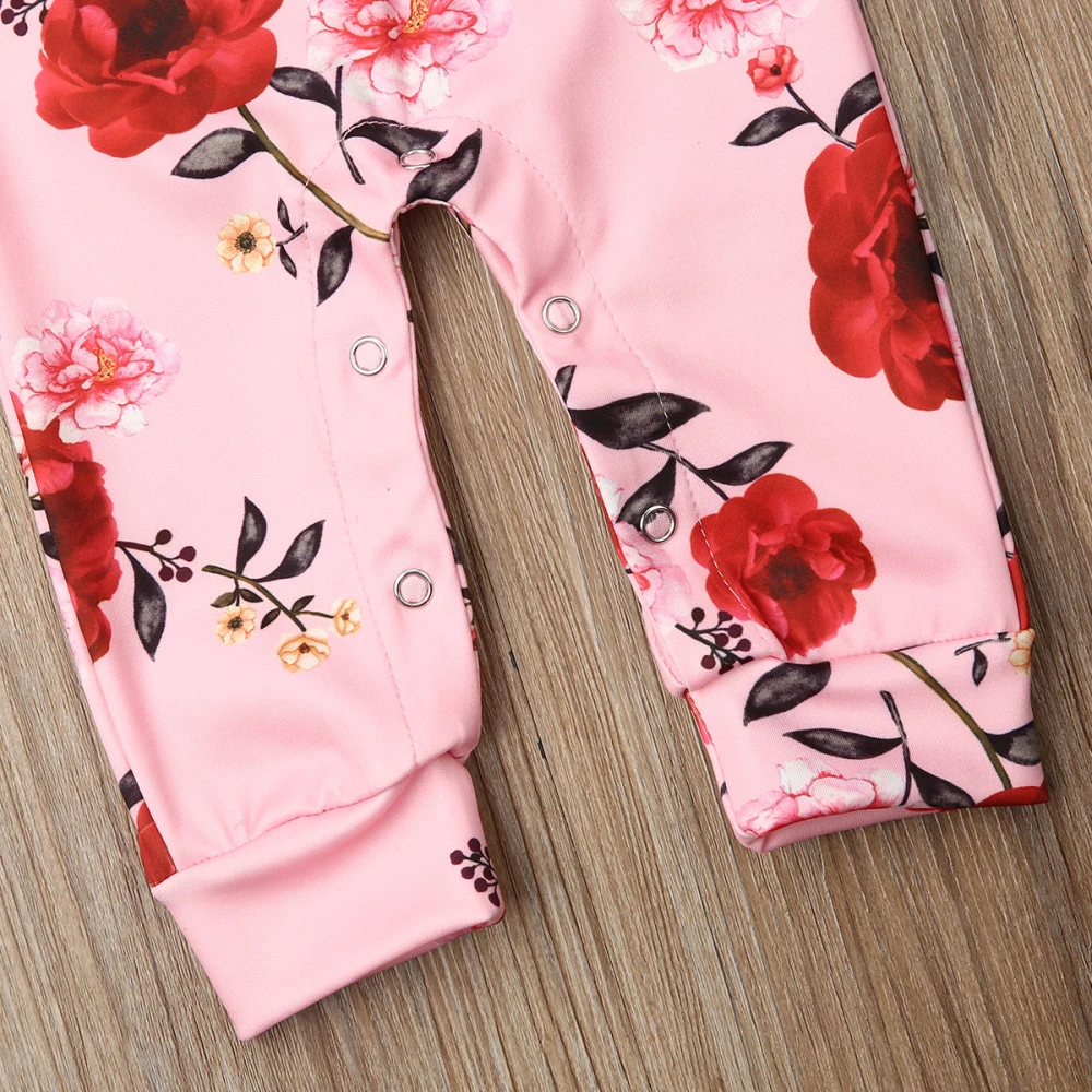 Комбинезон с цветочным принтом для новорожденных девочек комбинезон длинными