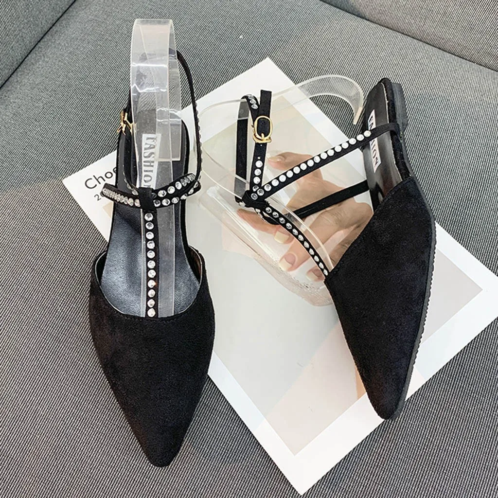 

New Sandals For Women 2020 Flat Heels Buckle Strap Women Sandals Pointed Toe Summer Shoes Beach Shoes sandalia feminina Drop 12