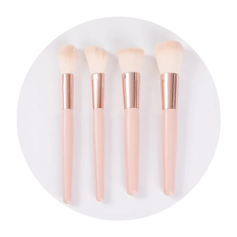 9 шт./лот набор кистей для макияжа розовая основа косметика тени век щетка ресниц