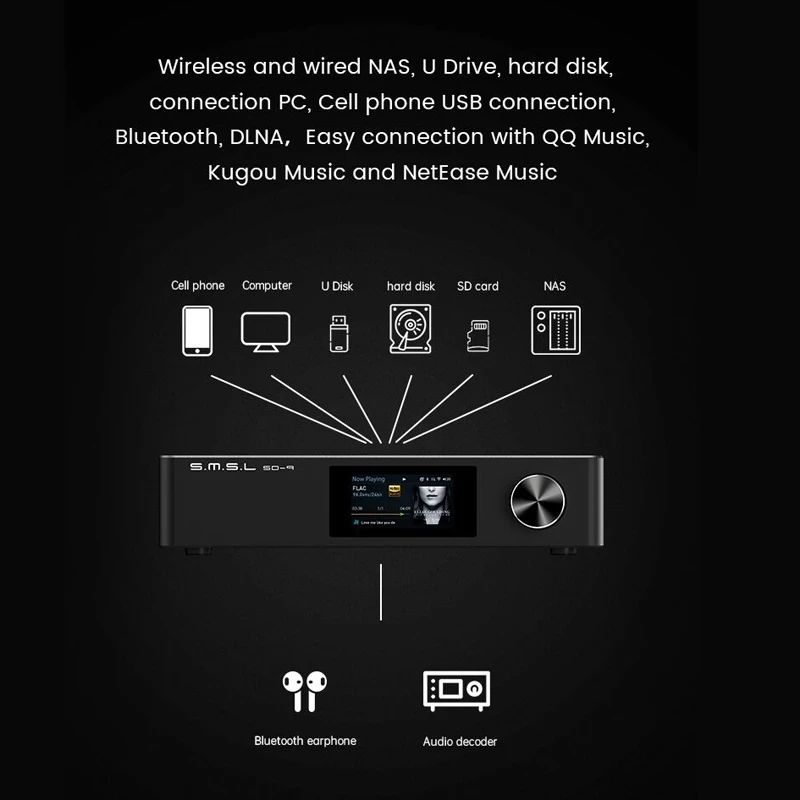SMSL SD 9 MQA полное декодирование HIFI Сетевой музыкальный плеер SD9 поддержка DSD WAV APE FLAC