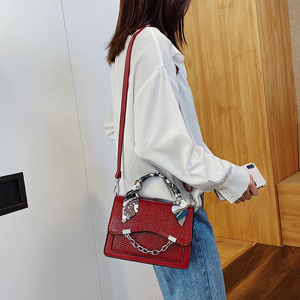 

Snakeskin Pattern Simple Shoulder Crossbody Bags for Women 2021 Mini Handbags Small Flap Messenger Bag PU Leather Purses Travel