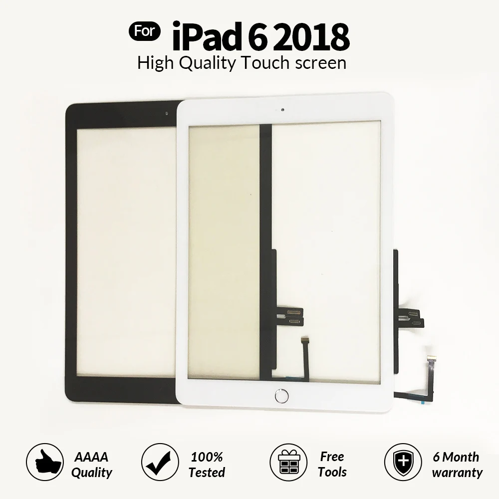 Tela de Toque para Ipad 6th 2022 A1893 A1954 Painel Digitador Vidro Display Lcd Exterior Substituição Sensor Vidro 9.7 Painéis e LCDs p/ tablet