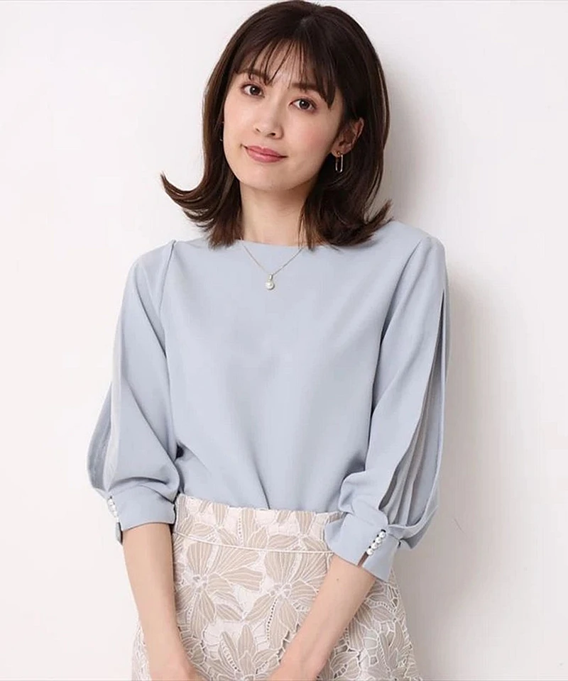 Новинка Весна 2021 японская женская Однотонная рубашка с манжетами и жемчужными