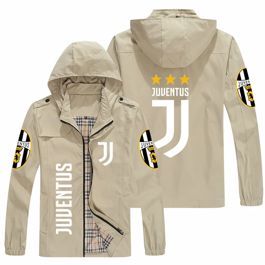 

2021 men's new spring and autumn jacket men's and women's casual zipper standing jacket hooded printing JUUENTUS jacket