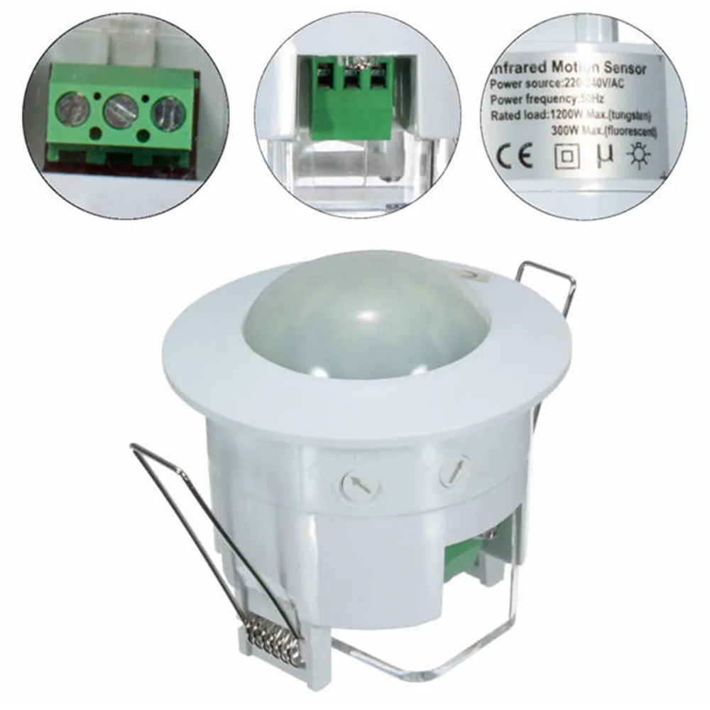 

360 Degree PIR Detection Recessed Ceiling Occupancy Motion Sensor Detector Lamp Light Switch Mini Infrared Motion Sensor Switch