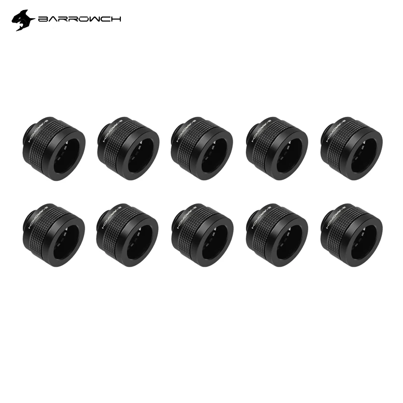 

10PCS BARROWCH G1/4" OD14mm 16mm Hard Tube Wolverine Hand Compression Fittings For Computer,Black,Silver,White,FBYKNF-14/6