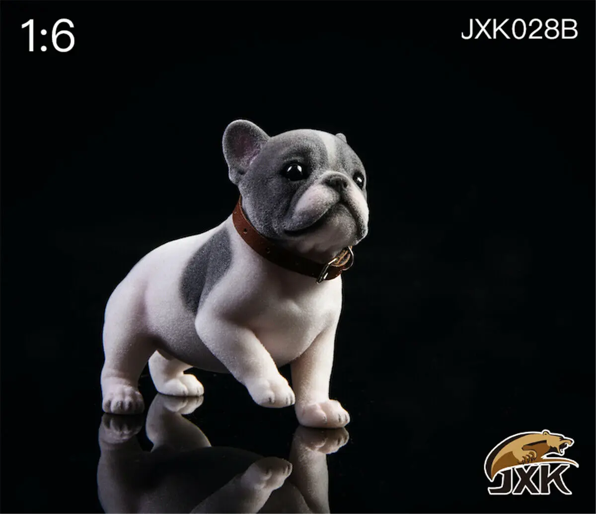 JXK 1/6 Флокированный Французский бульдог собака модель животного коллекционный